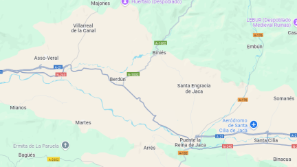 El accidente ha tenido lugar a las 19:55 en el kilómetro 313,300 de la N-240. / Google Maps