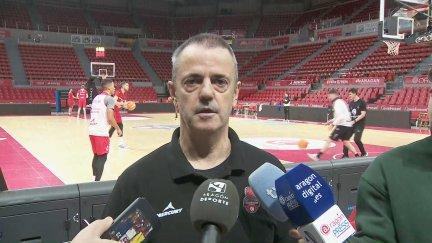 Porfirio Fisac en la rueda de prensa previa al choque ante Morabanc Andorra