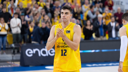 Carlos Alocén, durante un partido con Gran Canaria
