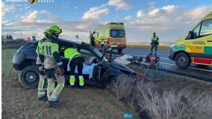 El siniestro se ha producido en la A-131, en Velilla de Cinca. / DPH