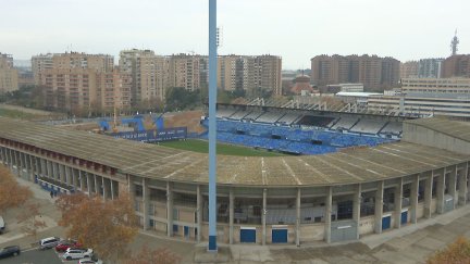 Obras en el estadio de La Romareda. / Aragón TV