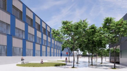 Recreación del nuevo edificio de secundaria del Colegio Público Integrado Parque Venecia. / Gobierno de Aragón