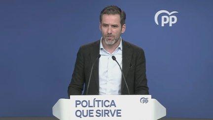 El portavoz del PP, Borja Sémper, este martes en rueda de prensa. / EFE