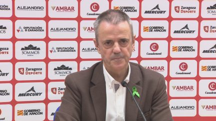 Porfirio Fisac en la rueda de prensa tras la derrota ante UCAM Murcia
