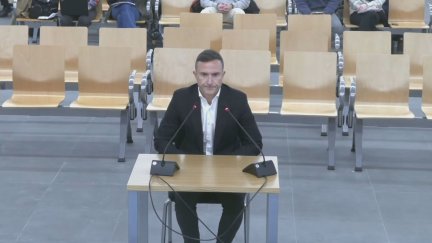 El ex jefe de comunicación de la Federación Española de Fútbol, Pablo García Cuervo, declarando este martes en el juicio. / Aragón TV