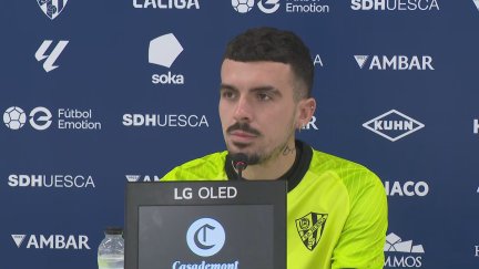 Joaquín Muñoz en la rueda de prensa para analizar el partido ante el Córdoba