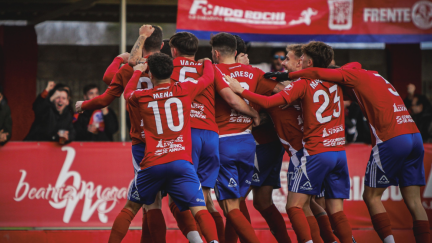 Alegría turiasonense tras un gol. Foto: SD Tarazona