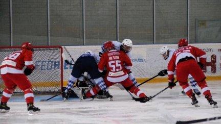 Club Hielo Jaca durante un partido esta temporada. Foto: CH Jaca