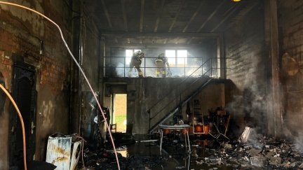 Almacén en el que se ha iniciado el incendio. / DPH