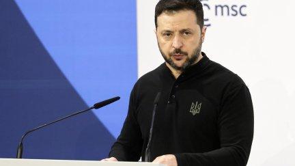 El presidente ucraniano, Volodímir Zelenski, este sábado en la Conferencia de Seguridad de Múnich. / EFE