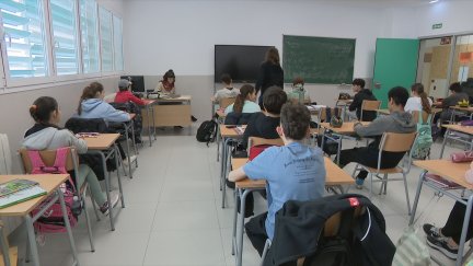 Clase con alumnos de segundo de la ESO en un colegio de Zaragoza. / Aragón TV