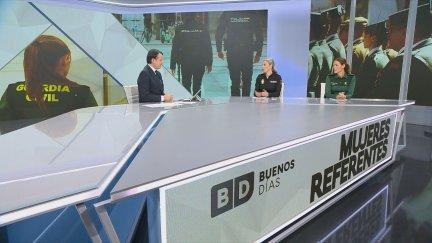 Las representantes de la Policía Nacional y la Guardia Civil en el plató de Aragón TV. / Aragón TV