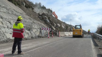 Ladera donde se produjo el desprendimiento. / Aragón TV
