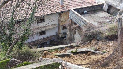 Zona afectada por el derrumbe de la ladera en Aínsa (Huesca)./ Ayuntamiento de Aínsa