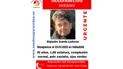 Alejandro Aranda Lasheras desapareció el pasado sábado en Valladolid. / SOS Desaparecidos
