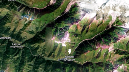 El accidente se produjo en las montañas del Cáucaso, que separan Georgia de Rusia. / Google Maps
