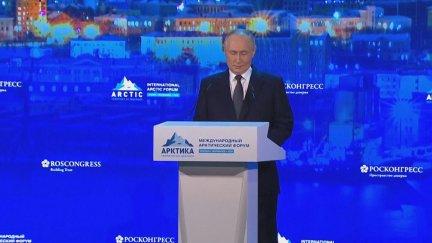 Putin durante su intervención en Murmansk, Rusia. / Reuters