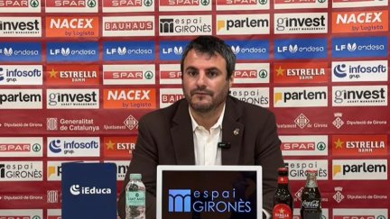 Carlos Cantero, durante su comparecencia tras el partido