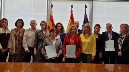 Firmantes del acuerdo entre el Departamento de Salud y CEMSATSE./ Gobierno de Aragón