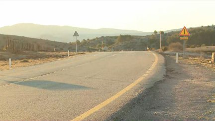 Zona de la A-226 entre Corbalán y Cedrillas donde se llevan a cabo los trabajos. / Aragón TV