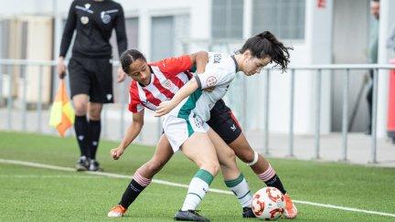 Imagen del encuentro entre el filial del Athletic y la SD Huesca. Foto: X Athletic Club Fem