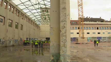 Estado de las obras en la antigua fábrica de Giesa. / Aragón TV
