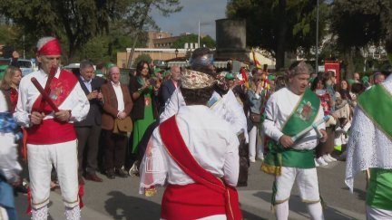 Los danzantes de Huesca han bailado, finalmente, en Roma en honor a San Lorenzo. / Aragón TV