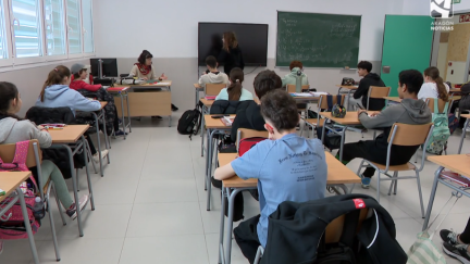 Clase con alumnos de segundo de la ESO en un colegio de Zaragoza. / Aragón TV
