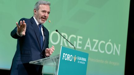 El presidente Azcón en el I Foro Caja Rural. / Gobierno de Aragón