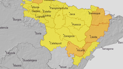 Niveles de avisos naranja amarillo en la jornada de este lunes. / Aemet