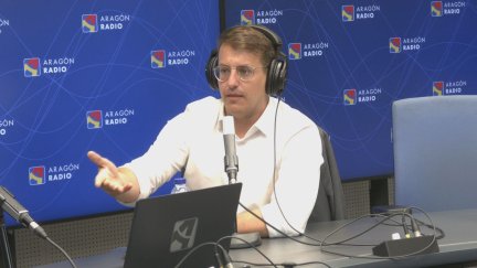 Jorge Pueyo en una entrevista este jueves en Buenos Días Aragón. / Aragón TV