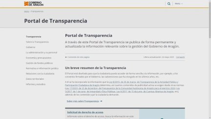 Nueva página del Portal de Transparencia. / Aragón TV