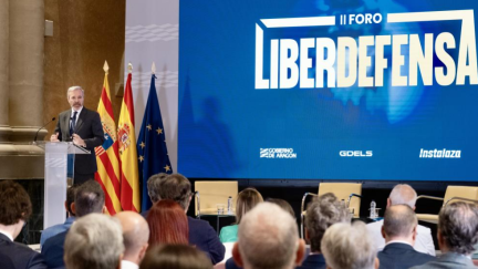 Jorge Azcón inaugura el II foro Liberdefensa./ Fabián Simón / Gobierno de Aragón