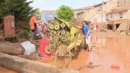 Azuara, en Zaragoza, una de las localidades más afectadas por las tormentas. / Aragón TV