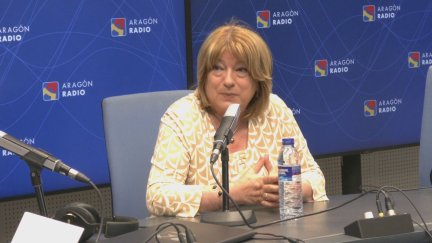 La consejera Tomasa Hernández durante su intervención en el programa Buenos Días. / Aragón Radio