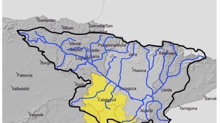 Posibles crecidas súbitas por lluvias en las cuencas de los ríos Queiles y Guadalope. / CHE
