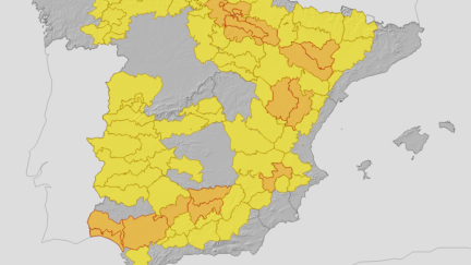 Avisos naranja y amarillo activados por la Agencia Estatal de Meteorología (Aemet). / Aemet