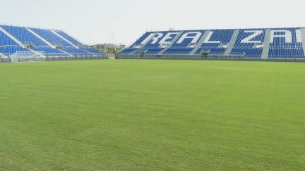 Nuevo estadio modular en el que jugará el Real Zaragoza. / Aragón TV