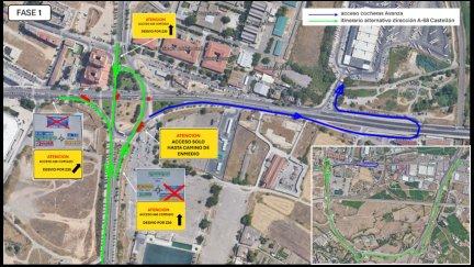 Mapa de uno los itinerarios alternativos que se habilitarán estos días. / Ministerio de Transportes y Movilidad Sostenible
