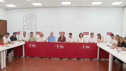 Reunión de la Ejecutiva Regional del PSOE Aragón este viernes. / Aragón TV