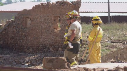 Uno de los municipios aragoneses afectados por las tormentas./ Aragón TV