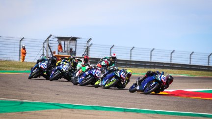 Una imagen de la pasada edición del ESBK en MotorLand Aragón
