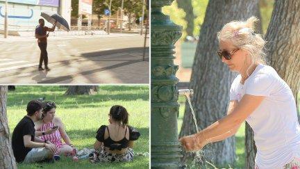 Los aragoneses buscan distintas maneras de sortear el calor. / Aragón TV