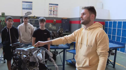 Alumnos de FP de mecánica./ Aragón TV