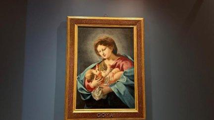 La obra ‘Virgen con el niño’ se ha incorporado este jueves con carácter temporal a la exposición ‘Goya, del Museo al Palacio’.