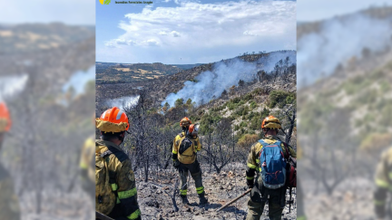 Los operativos antiincendios dan por estabilizado el incendio de Tolva, en Huesca. / Infoar