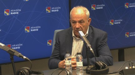 El presidente de la CEOE Aragón, Miguel Marzo, en Aragón Radio. / Aragón TV
