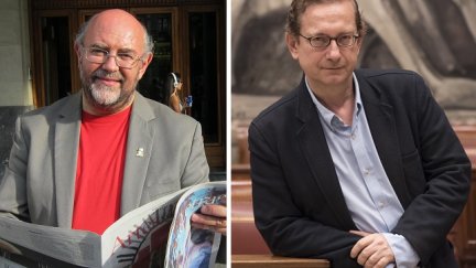 Antón Castro (izquierda) y José Luis Melero, Premio de las Letras Aragonesas 2024. / Europa Press