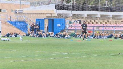 Una imagen de la primera sesión de trabajo del Real Zaragoza.