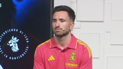 Sebas Moyano, durante su presentación como nuevo jugador del Real Zaragoza.